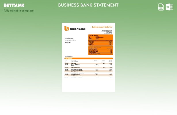 Модерен стил Унион Банката на Филипините Деловна изјава за Word и PDF Шаблон